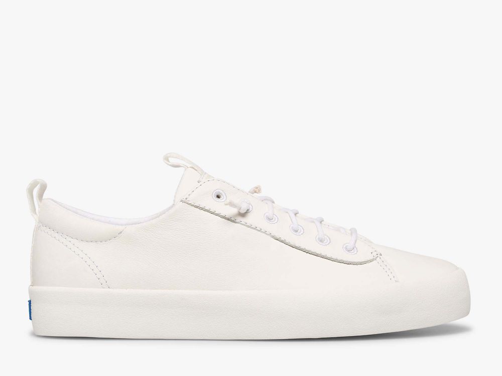 Keds Kickback Koža Ženske Slip On Sneakers Bijele | RS-31252