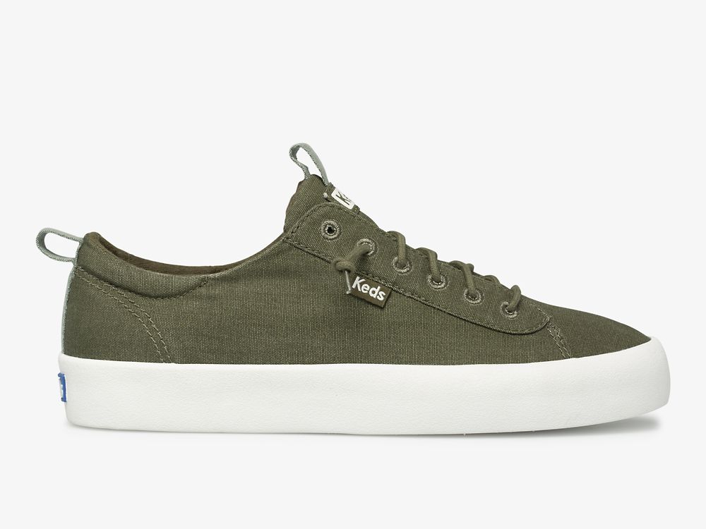 Keds Kickback Washable Feat. Organic Cotton Ženske Slip On Sneakers Maslinasto Zelene | RS-06561