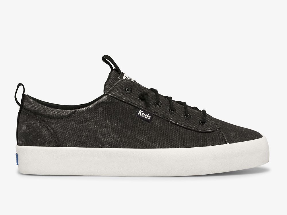 Keds Kickback Washable Feat. Organic Cotton Ženske Slip On Sneakers Crne | RS-69611