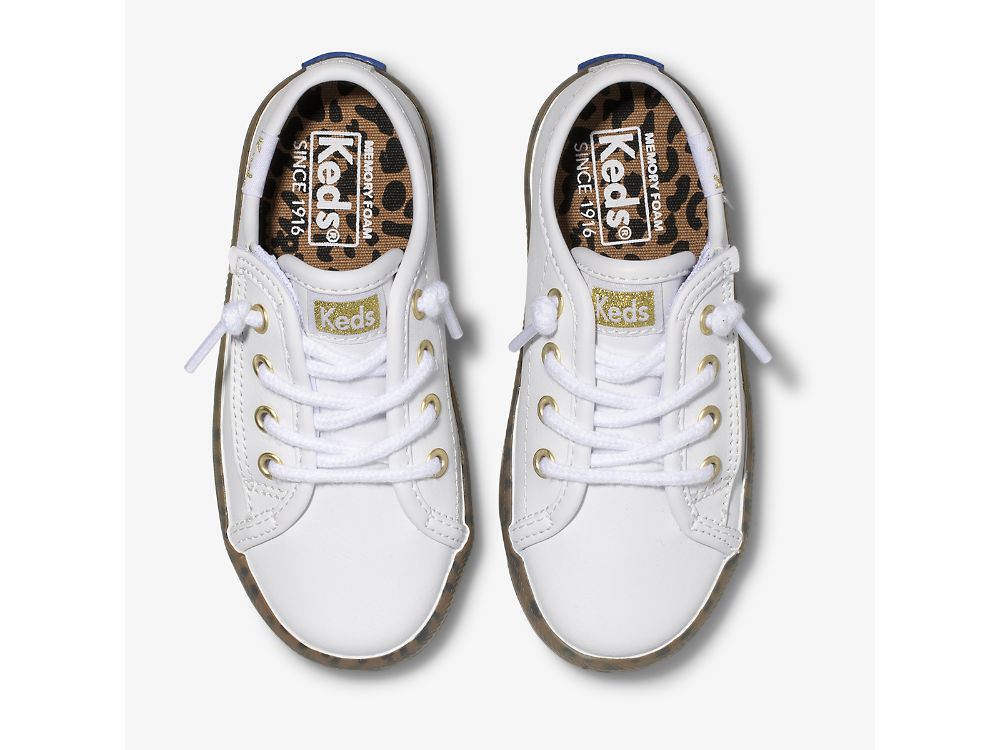 Keds Kickstart Leopard Foxing Sneaker Jr Djevojke Patike Bijele Leopard | RS-07516