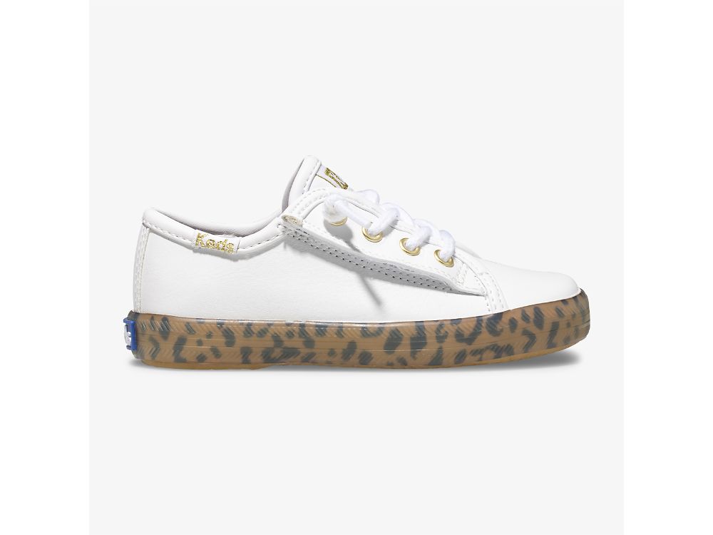 Keds Kickstart Leopard Foxing Sneaker Jr Djevojke Patike Bijele Leopard | RS-07516