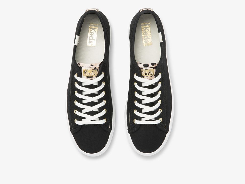 Keds Kickstart Leopard Pop Canvas Ženske Tenisice Crne | RS-02270