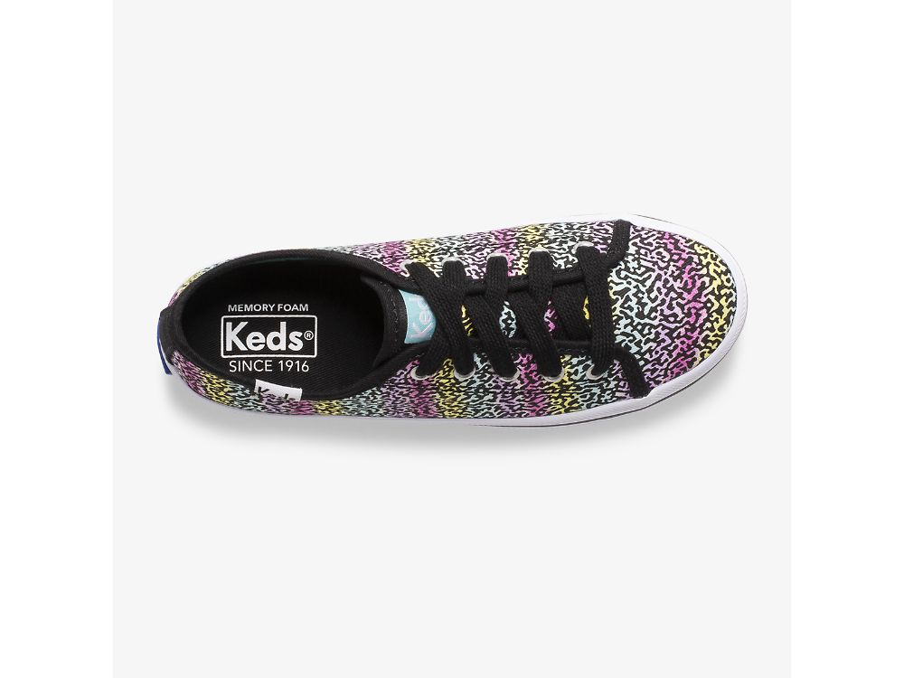 Keds Kickstart Seasonal Djevojke Patike Crne Visebojne | RS-61521