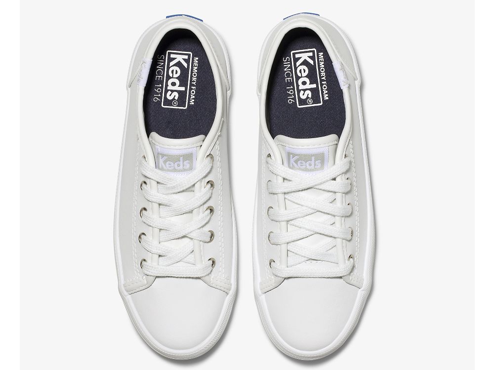 Keds Kickstart Sneaker Djevojke Koža Sneakers Bijele | RS-31171