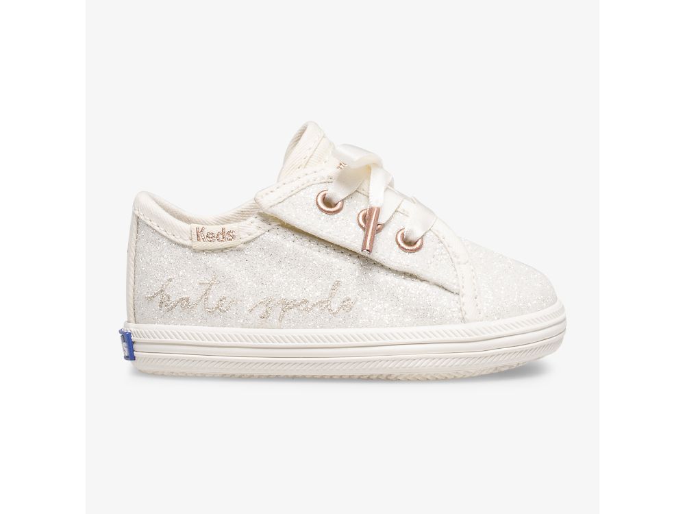 Keds Ksny Kickstart Ivory Glitter Crib Djevojke Patike Bijele | RS-52675