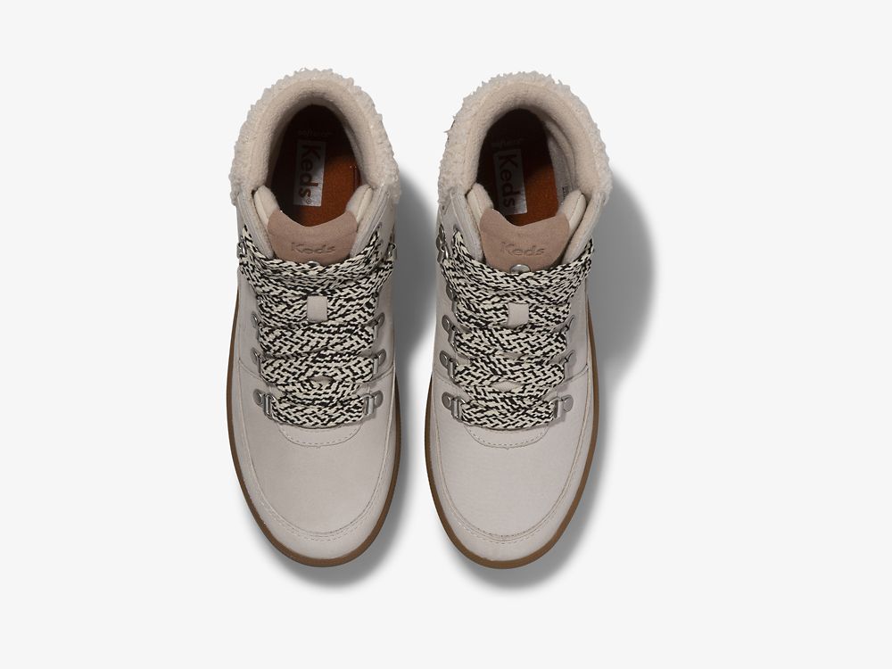 Keds Midland Boot Luxe Koža w/ Faux Shearling and Thinsulate™ Ženske Koža Sneakers Krem | RS-93000