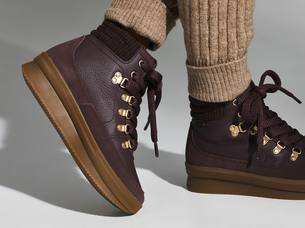 Keds Midland Boot Luxe Koža w/ Thinsulate™ Ženske Koža Sneakers Bordo | RS-87336