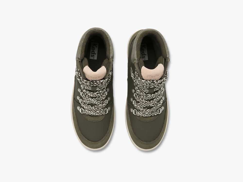 Keds Midland Boot Suede & Splash Twill w/ Thinsulate™ Ženske Lace Up Shoes Zelene | RS-54755