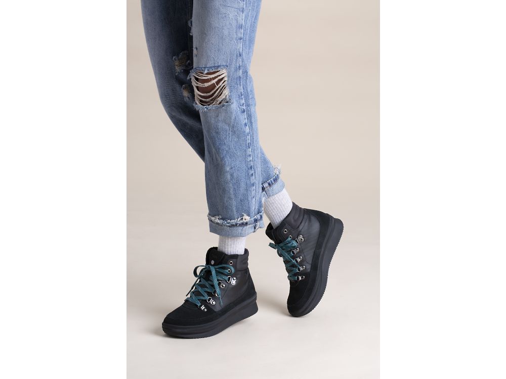 Keds Midland Water-Resistant Boot Ženske Lace Up Shoes Crne Crne | RS-05108