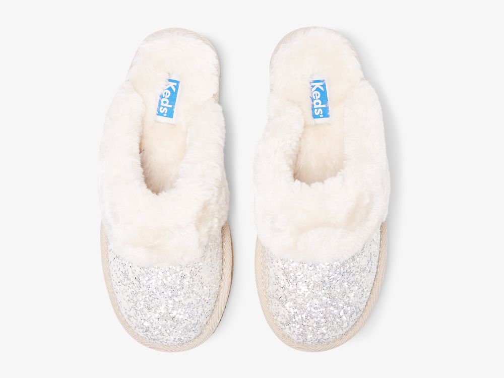 Keds Mule Slipper Glitter Ženske Papuče Bijele | RS-29826