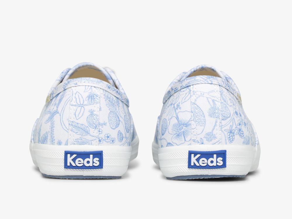 Keds Rifle Paper Co. Champion Aviary Ženske Lace Up Shoes Bijele Plave | RS-38009