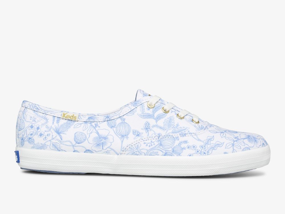 Keds Rifle Paper Co. Champion Aviary Ženske Lace Up Shoes Bijele Plave | RS-38009