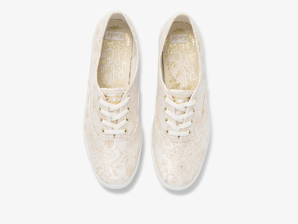 Keds Rifle Paper Co. Champion Colette Jacquard Ženske Lace Up Shoes Bijele | RS-88411