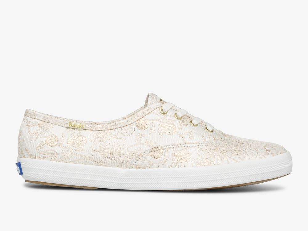 Keds Rifle Paper Co. Champion Colette Jacquard Ženske Lace Up Shoes Bijele | RS-88411