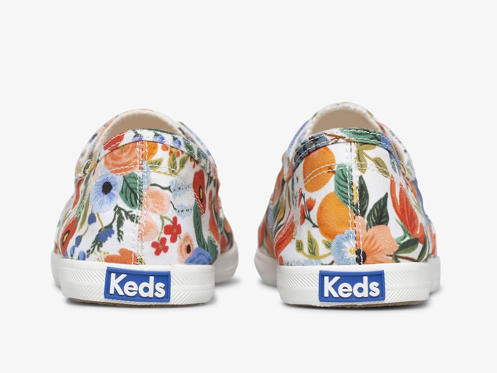 Keds Rifle Paper Co. Chillax Citrus Garden Party Ženske Slip On Sneakers Bijele Visebojne | RS-39383