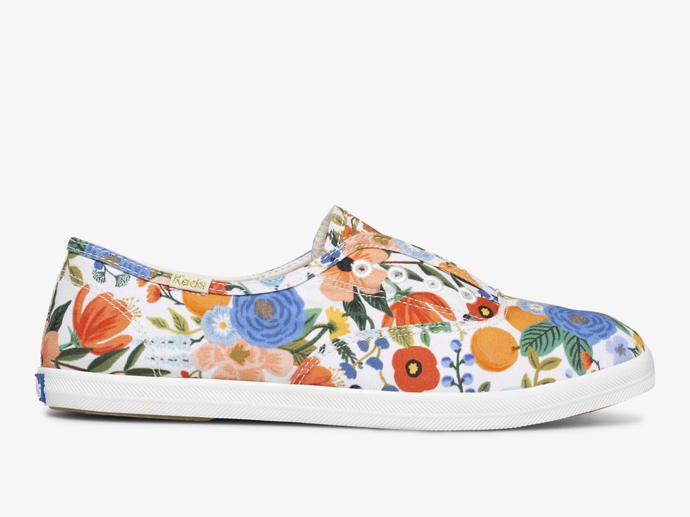 Keds Rifle Paper Co. Chillax Citrus Garden Party Ženske Slip On Sneakers Bijele Visebojne | RS-39383