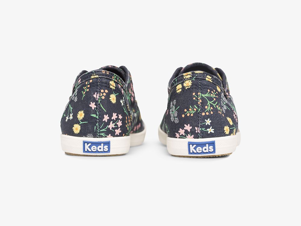 Keds Rifle Paper Co. Chillax Petite Fleurs Printed Ženske Slip On Sneakers Tamnoplave Visebojne | RS-56281