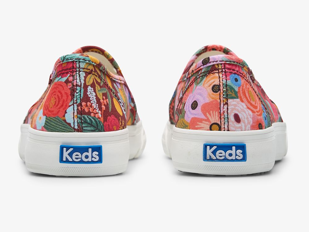 Keds Rifle Paper Co. Double Decker Garden Party Ženske Slip On Sneakers Bordo | RS-26685