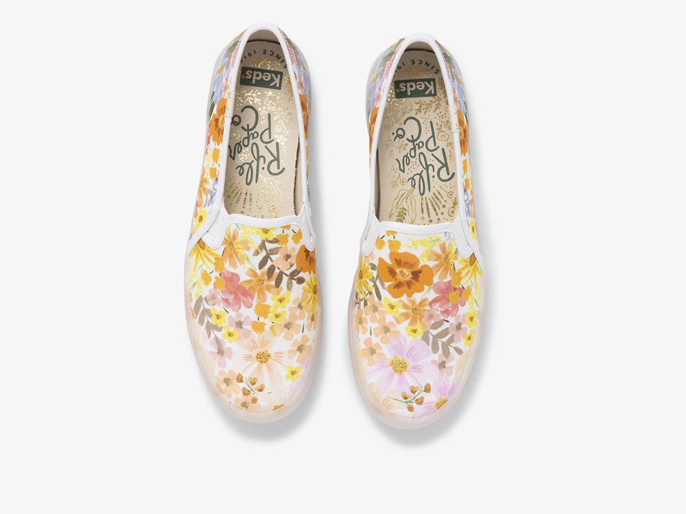 Keds Rifle Paper Co. Double Decker Marguerite Ženske Slip On Sneakers Roze | RS-18770