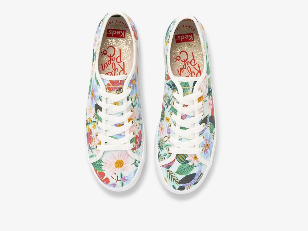 Keds Rifle Paper Co. Kickstart Dovecote Ženske Lace Up Shoes Menta | RS-49356