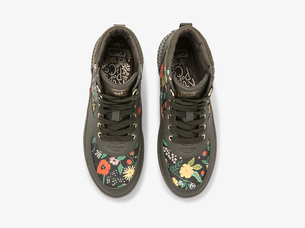 Keds Rifle Paper Co. Scout Boot Water-resistant Botanical Canvas W/ Thinsulate™ Ženske Lace Up Shoes Maslinasto Zelene | RS-40682