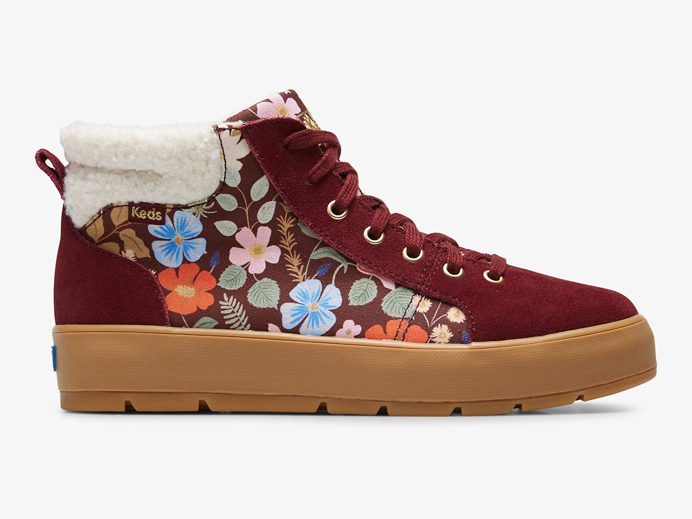 Keds Rifle Paper Co. Tahoe Nouveau Suede Ženske Čizme Bordo | RS-02915