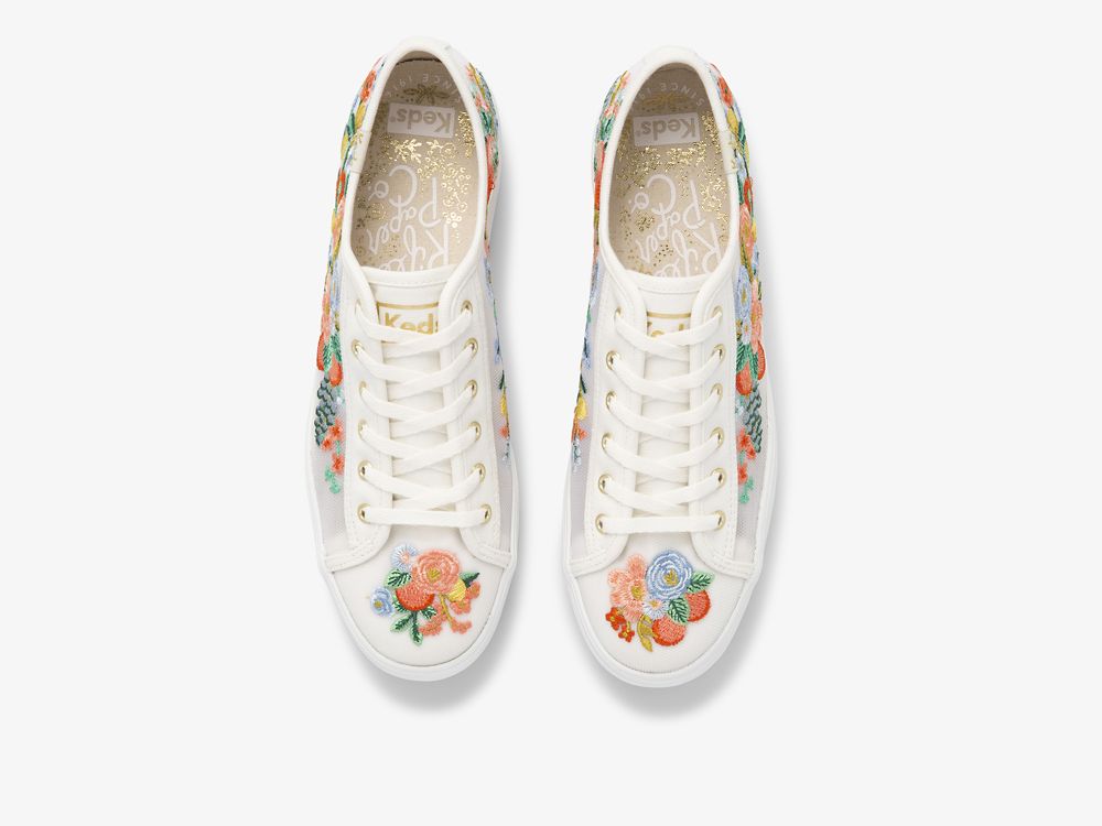 Keds Rifle Paper Co. Triple Kick Citrus Garden Party Ženske Lace Up Shoes Bijele | RS-23345