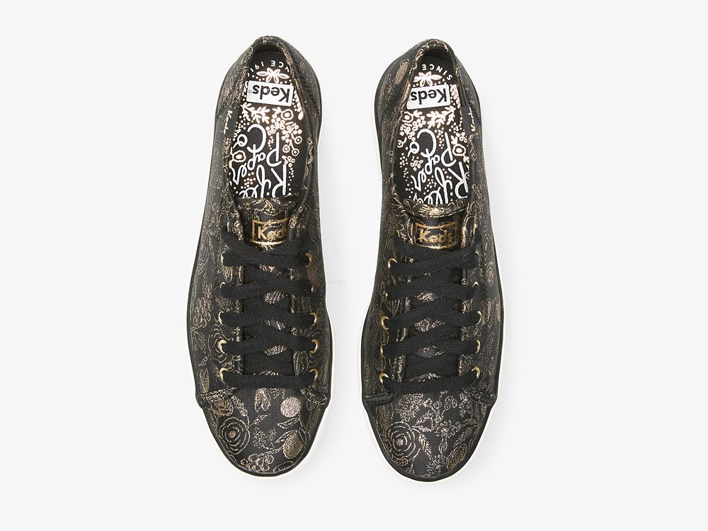 Keds Rifle Paper Co. Triple Kick Colette Jacquard Ženske Lace Up Shoes Crne | RS-13908