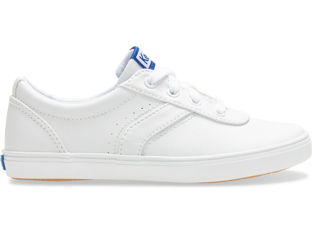 Keds Riley Djevojke Koža Sneakers Bijele | RS-78959