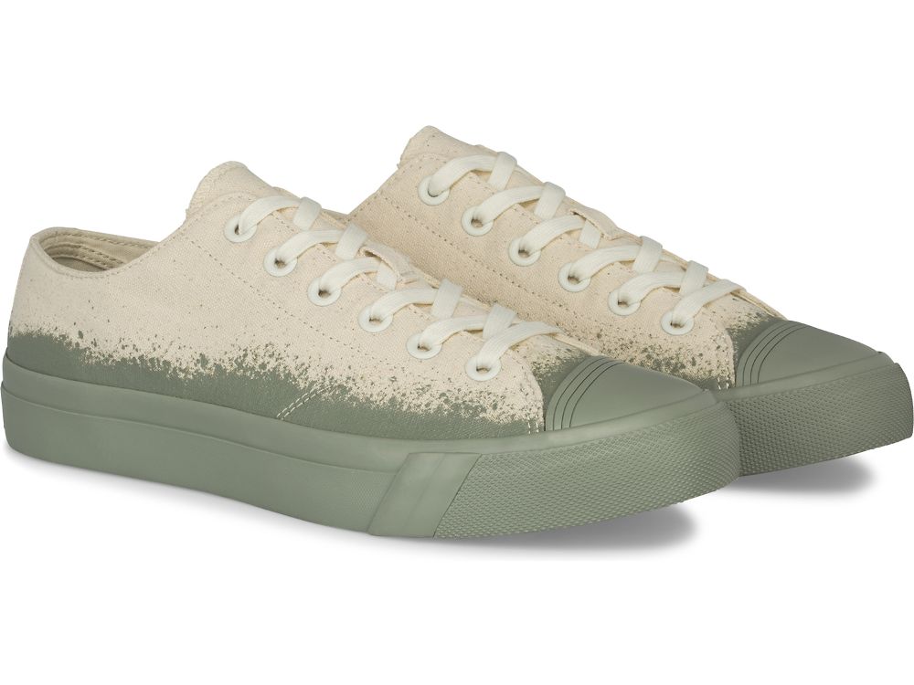 Keds Royal Lo Spray Foxing Ženske Lace Up Shoes Bež Zelene | RS-26525