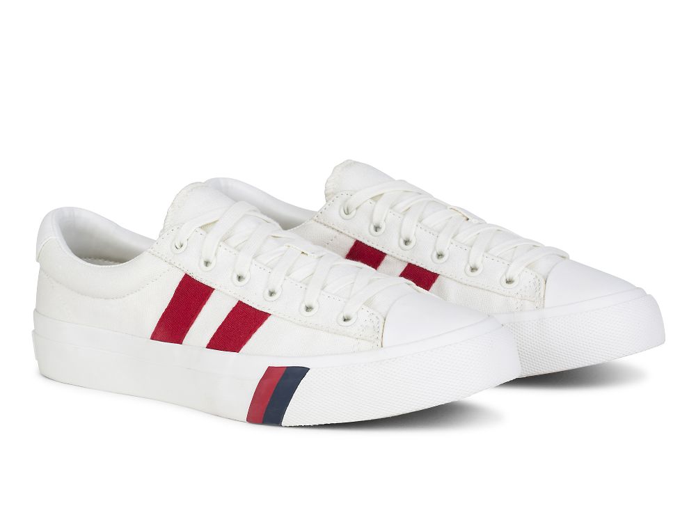 Keds Royal Plus Canvas Muške Patike Bijele Crvene | RS-17112