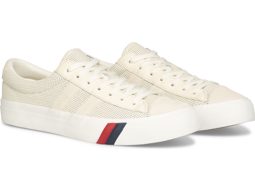 Keds Royal Plus Perf Koža Muške Patike Krem | RS-13481