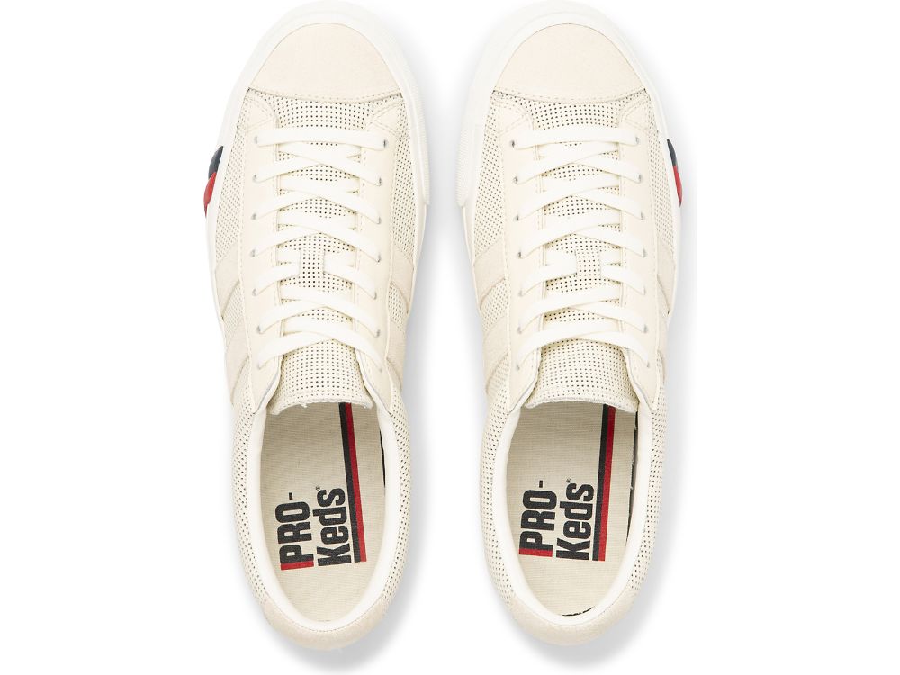 Keds Royal Plus Perf Koža Muške Patike Krem | RS-13481