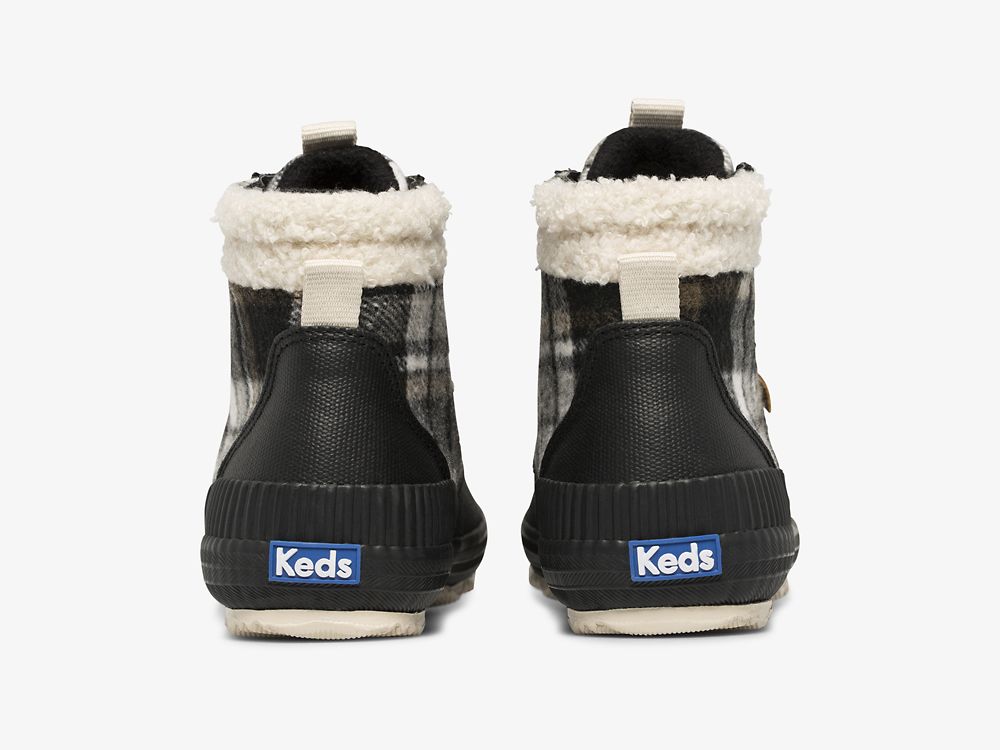 Keds Scout Boot III Water Resistant Twill Plaid w/ Thinsulate™ Ženske Čizme Crne | RS-66111