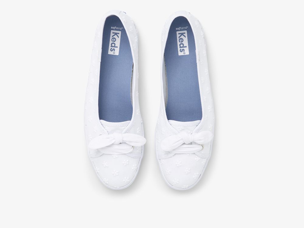 Keds Seaside Daisy Eyelet Ženske Slip On Sneakers Bijele | RS-03328