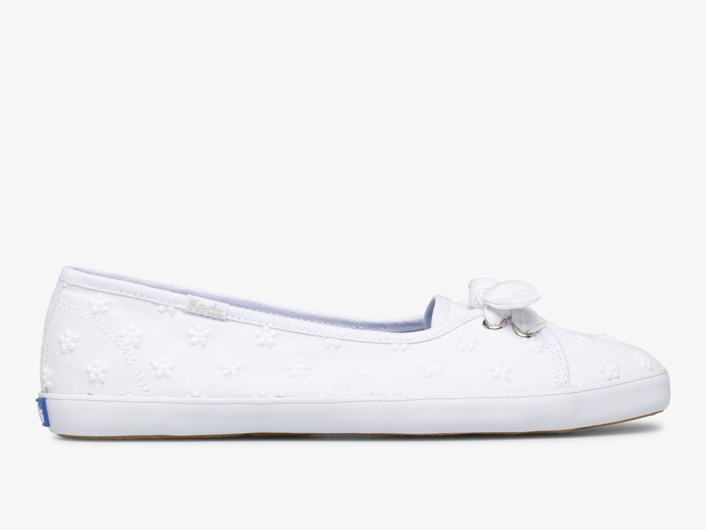 Keds Seaside Daisy Eyelet Ženske Slip On Sneakers Bijele | RS-03328