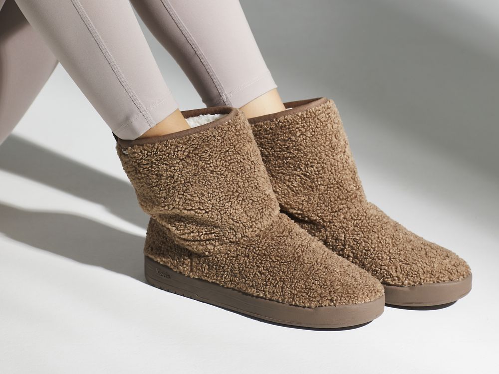 Keds Tally Boot Faux Shearling Ženske Čizme Smeđe | RS-76329