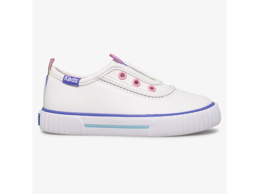 Keds Topkick Slip On Jr Washable Koža Djevojke Slip On Sneakers Bijele | RS-18096