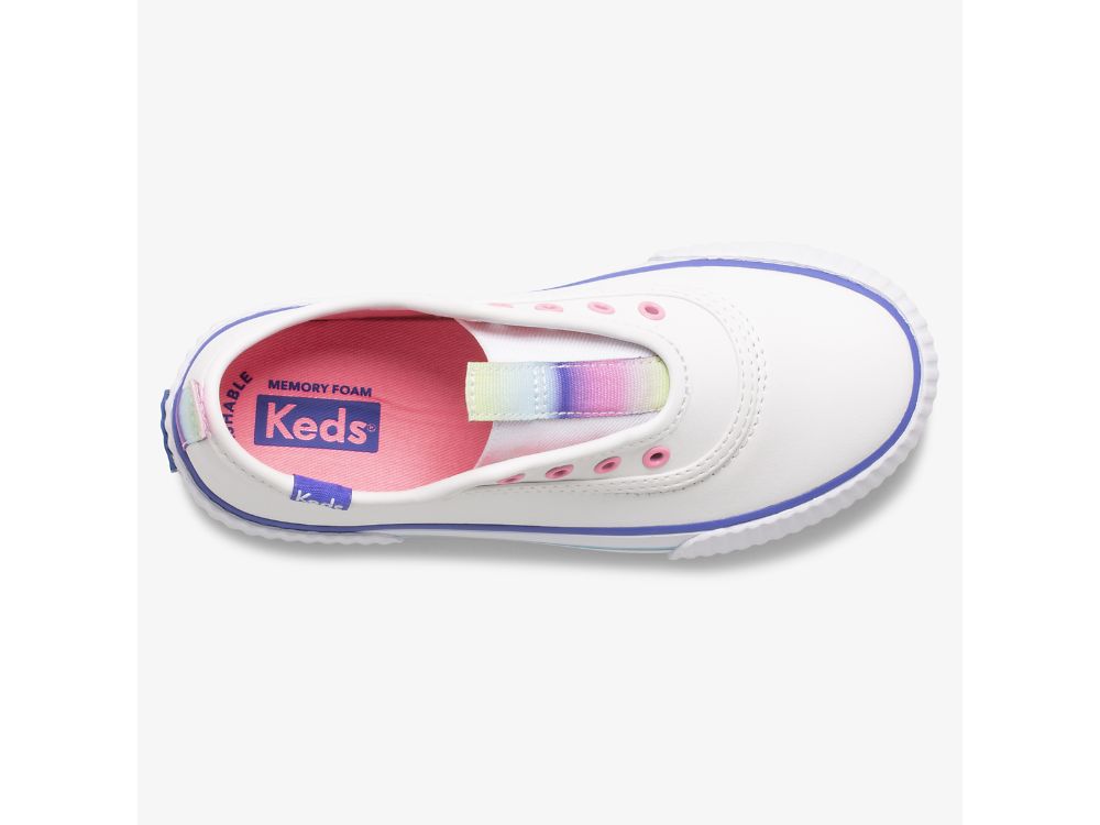 Keds Topkick Slip On Washable Koža Djevojke Slip On Sneakers Bijele | RS-83725