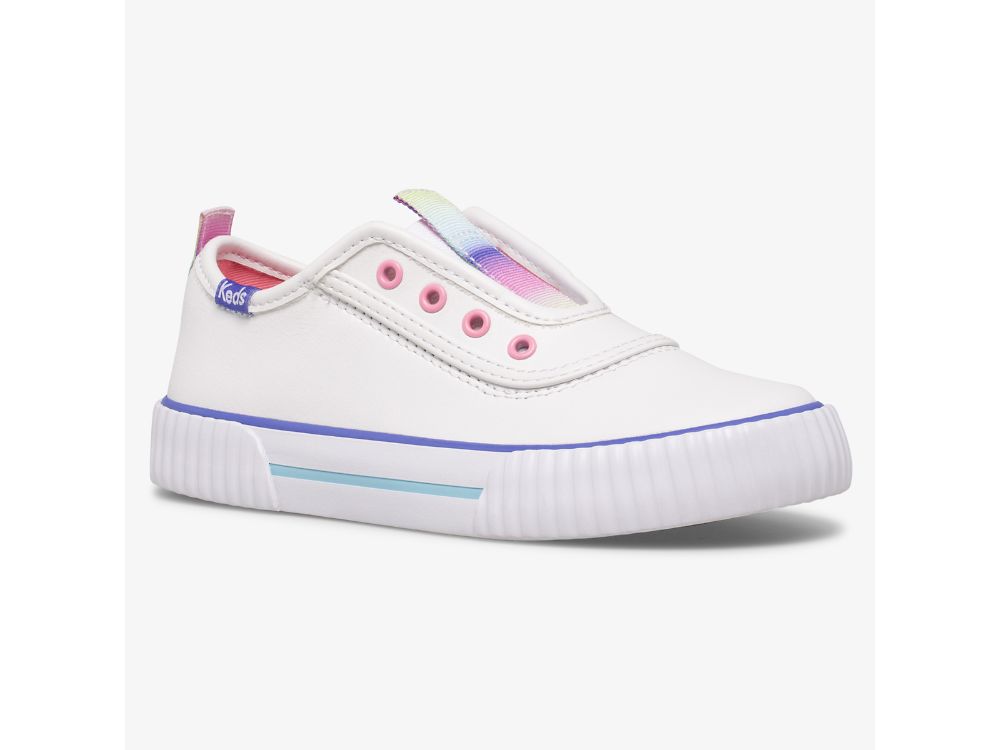 Keds Topkick Slip On Washable Koža Djevojke Slip On Sneakers Bijele | RS-83725