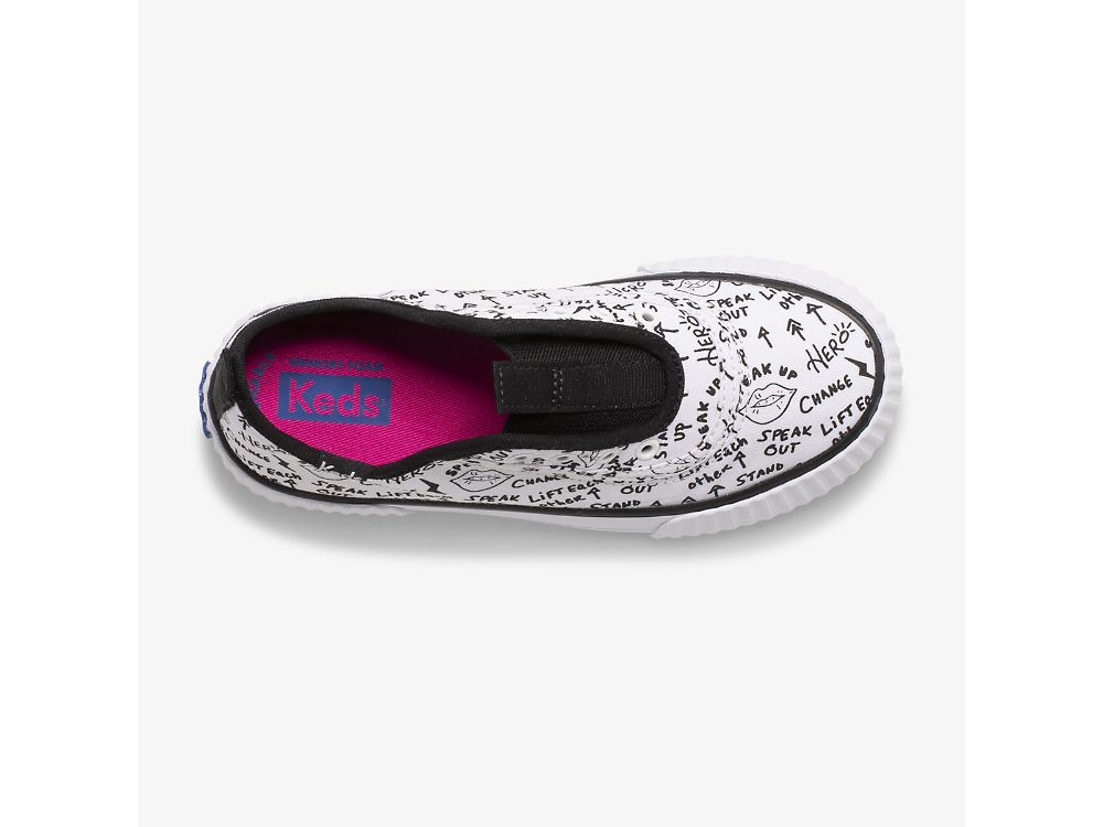 Keds Topkick Washable Slip-On Djevojke Slip On Sneakers Bijele Crne | RS-09709