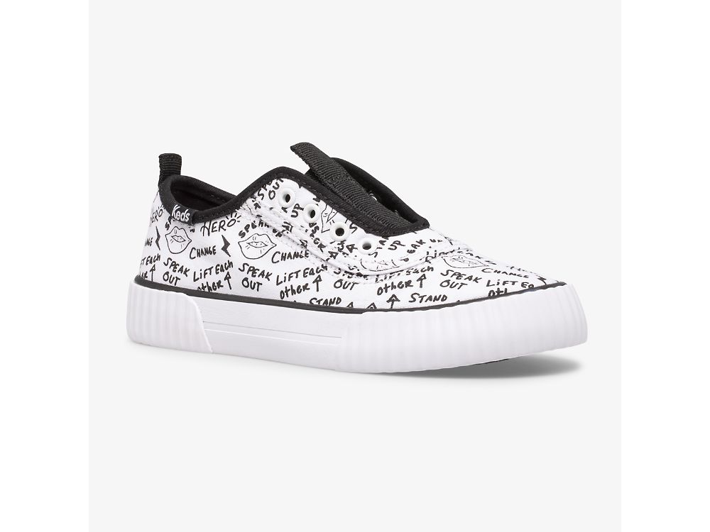 Keds Topkick Washable Slip-On Djevojke Slip On Sneakers Bijele Crne | RS-09709