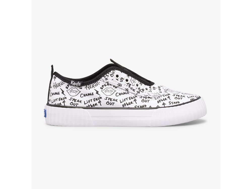 Keds Topkick Washable Slip-On Djevojke Slip On Sneakers Bijele Crne | RS-09709