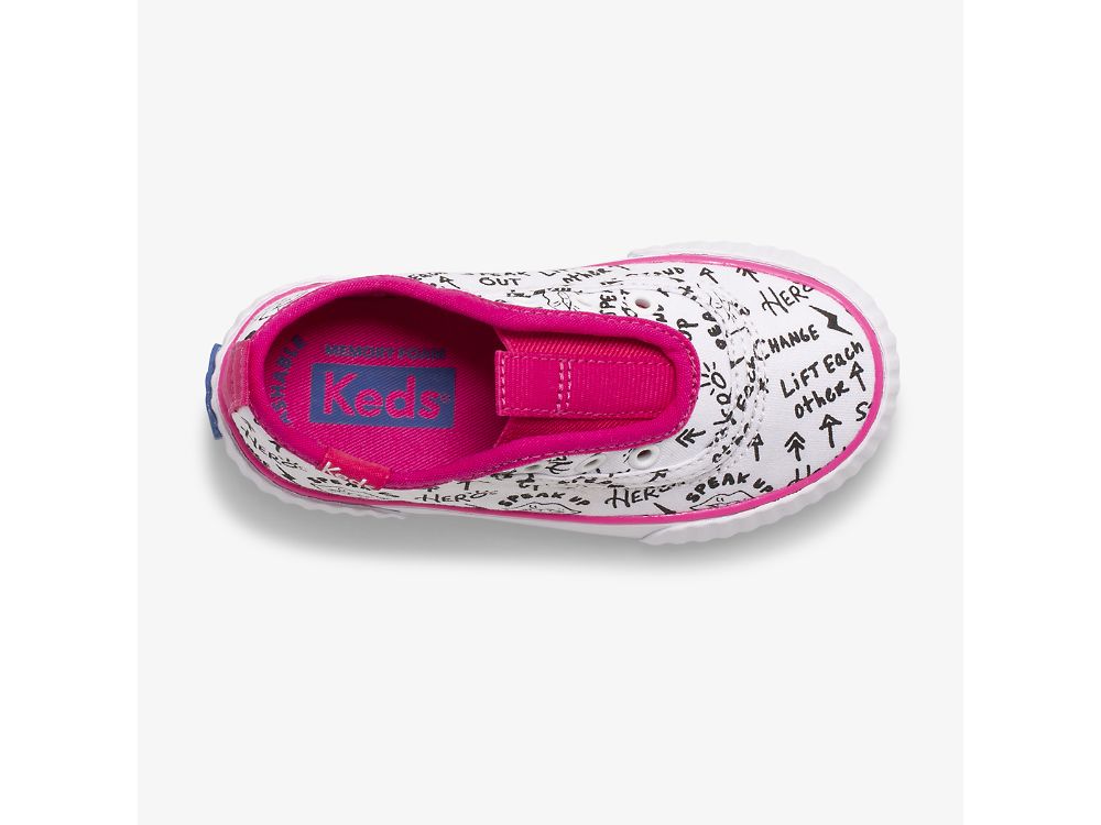 Keds Topkick Washable Slip On Jr Djevojke Slip On Sneakers Bijele Roze | RS-85549