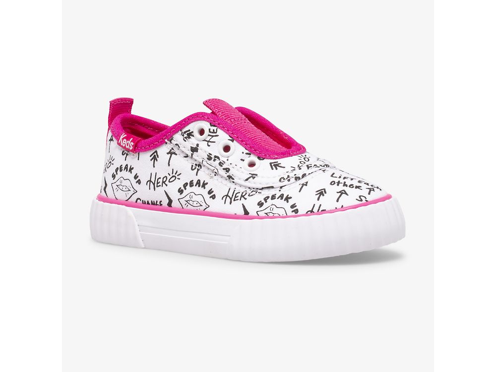 Keds Topkick Washable Slip On Jr Djevojke Slip On Sneakers Bijele Roze | RS-85549