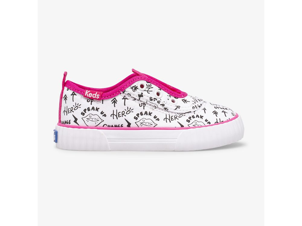 Keds Topkick Washable Slip On Jr Djevojke Slip On Sneakers Bijele Roze | RS-85549