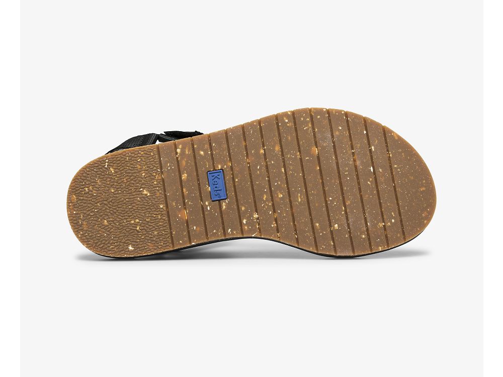 Keds Trio Eco Sandal with Tencel™ Ženske Slip On Sneakers Crne | RS-15209