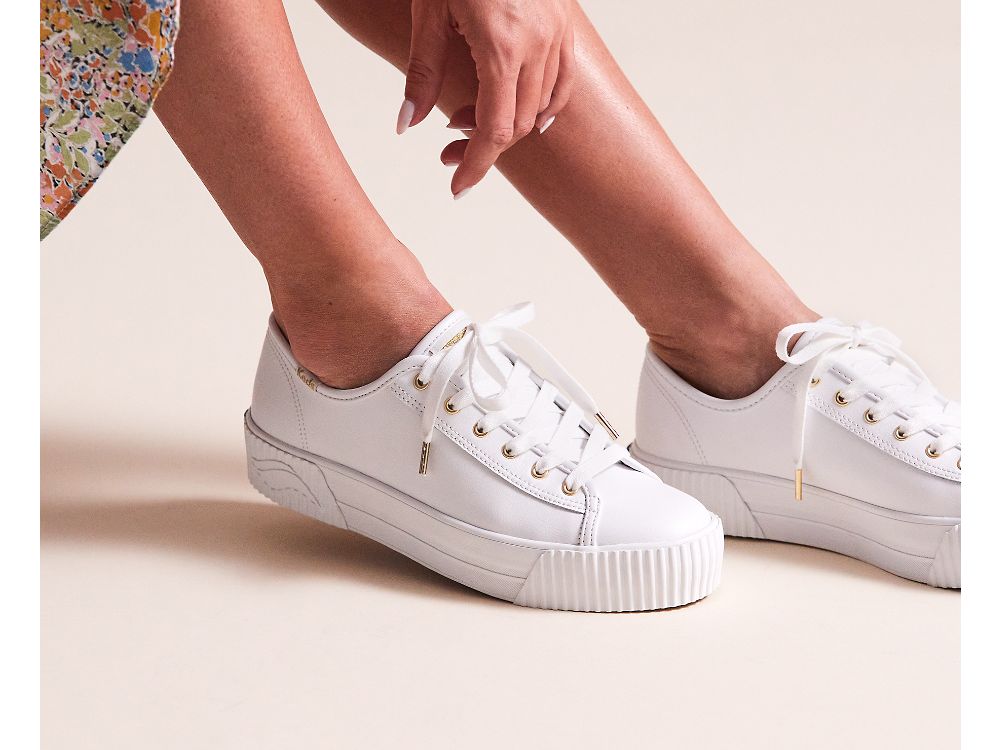 Keds Triple Kick AMP Koža Ženske Koža Sneakers Bijele | RS-31376