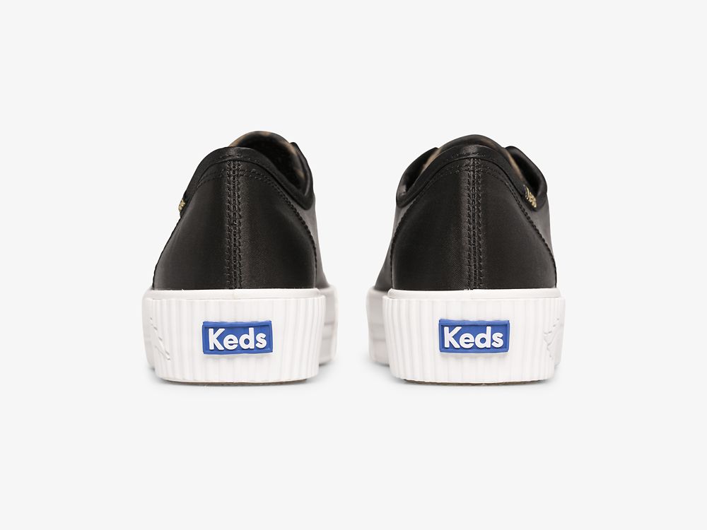 Keds Triple Kick AMP Satin Ženske Lace Up Shoes Crne | RS-70062