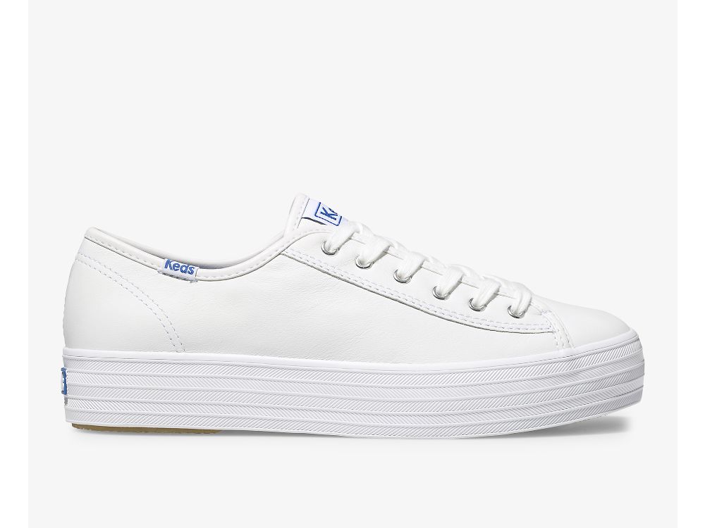 Keds Triple Kick Koža Ženske Tenisice Bijele | RS-05323